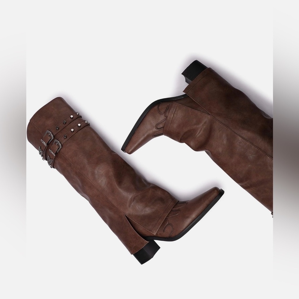 Brown Over the Knee Boots - Picture 6 of 6
